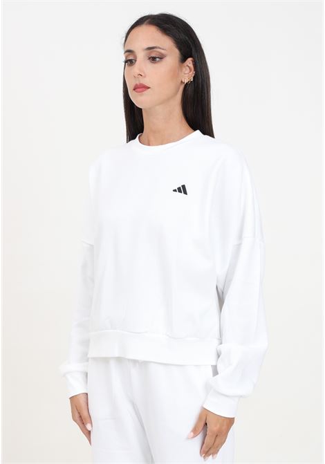 Felpa girocollo Essentials Small Logo Feel Cozy bianca da donna ADIDAS PERFORMANCE | IX7942.